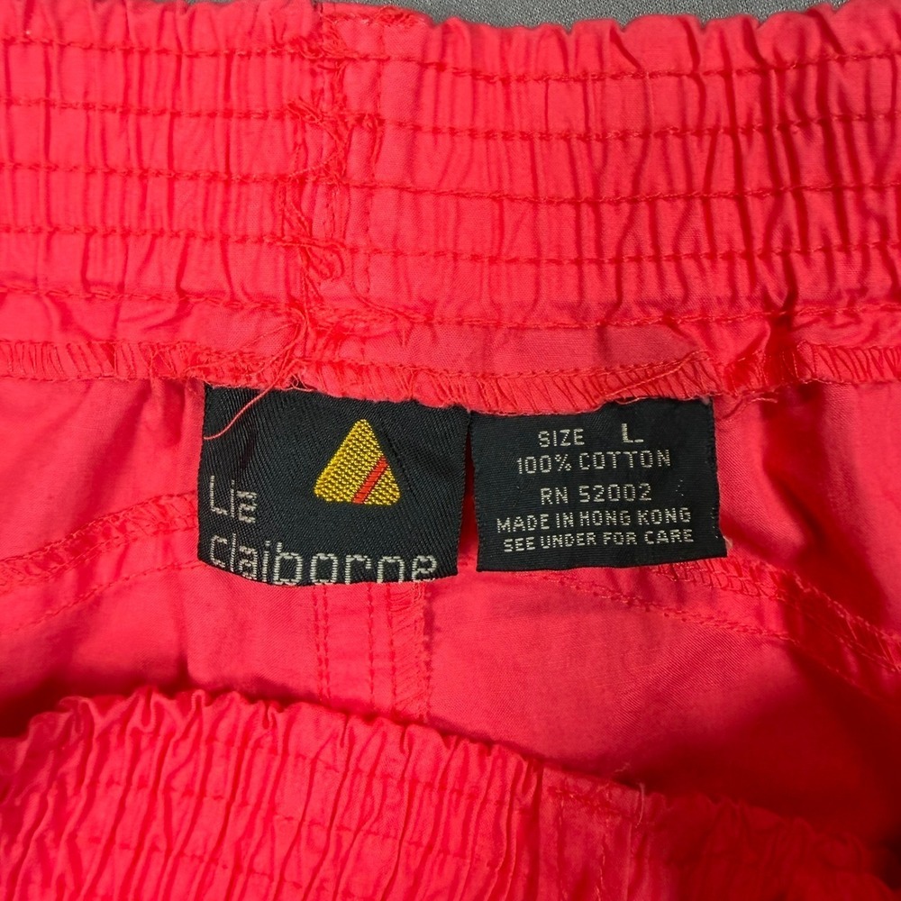 Liz Claiborne Vintage Womens M/L Coral Pink Cotton 2pc Jacket Pants Set Casual - Picture 8 of 16